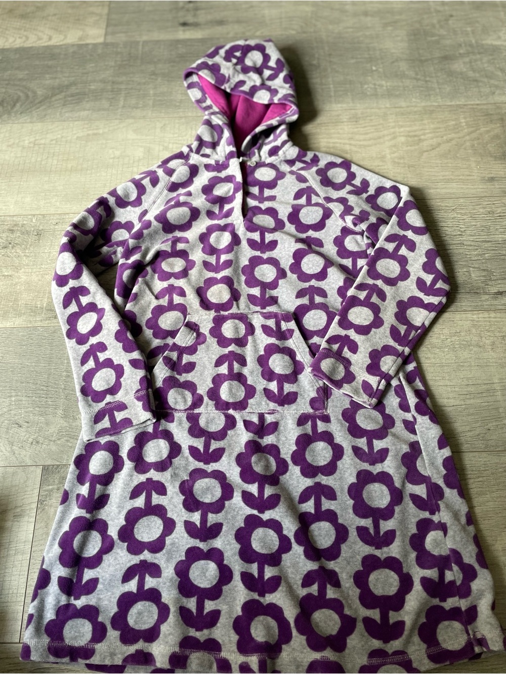 Mini Boden Big Girls Velour Hooded Dress